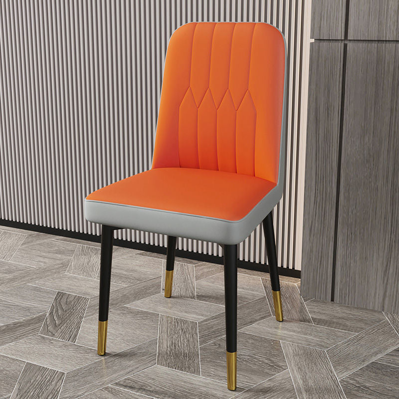 PU Leather Dining Chairs Parsons Armless Side Chair for Restaurant