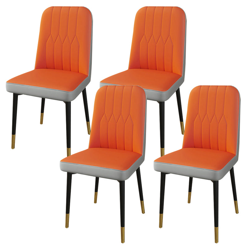 PU Leather Dining Chairs Parsons Armless Side Chair for Restaurant