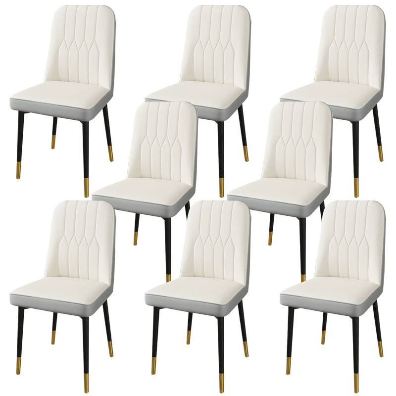 PU Leather Dining Chairs Parsons Armless Side Chair for Restaurant
