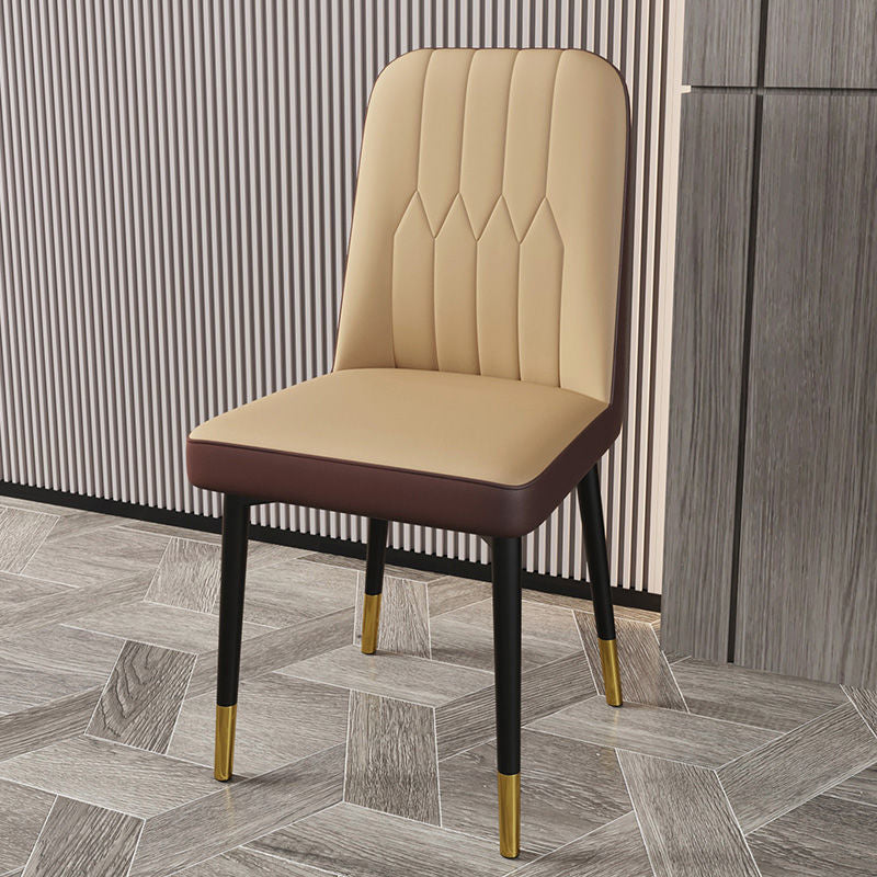 PU Leather Dining Chairs Parsons Armless Side Chair for Restaurant
