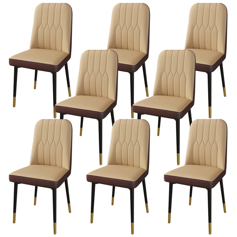 PU Leather Dining Chairs Parsons Armless Side Chair for Restaurant