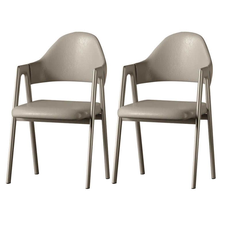 Glam Style Arm Chair 19.3" Wide Open Back Dining Side Chair Set