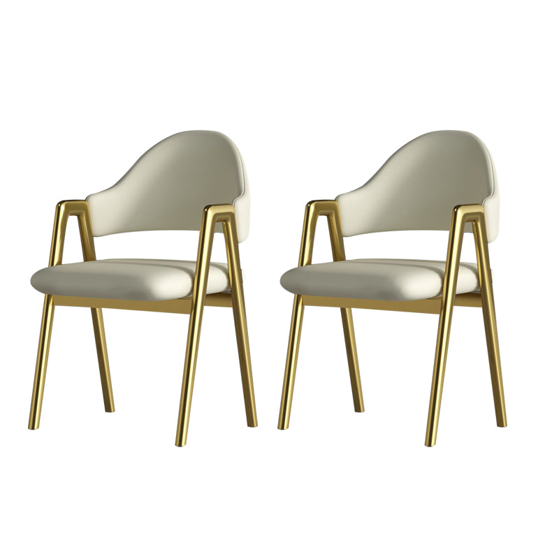 Glam Style Arm Chair 19.3" Wide Open Back Dining Side Chair Set