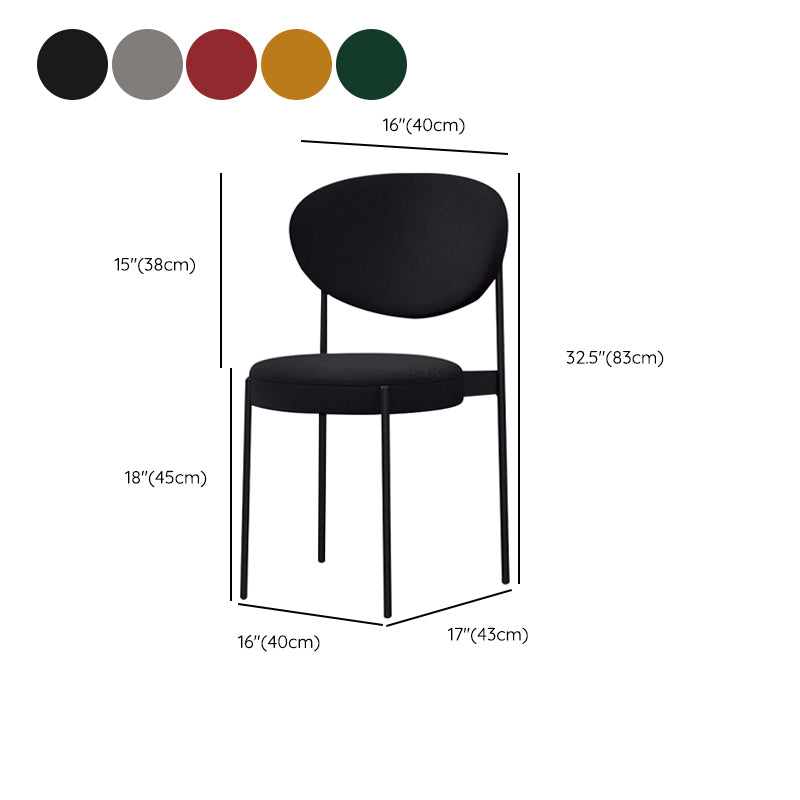 Metal Industrial Style Side Chair 16" Wide Open Back Dining Side Chair