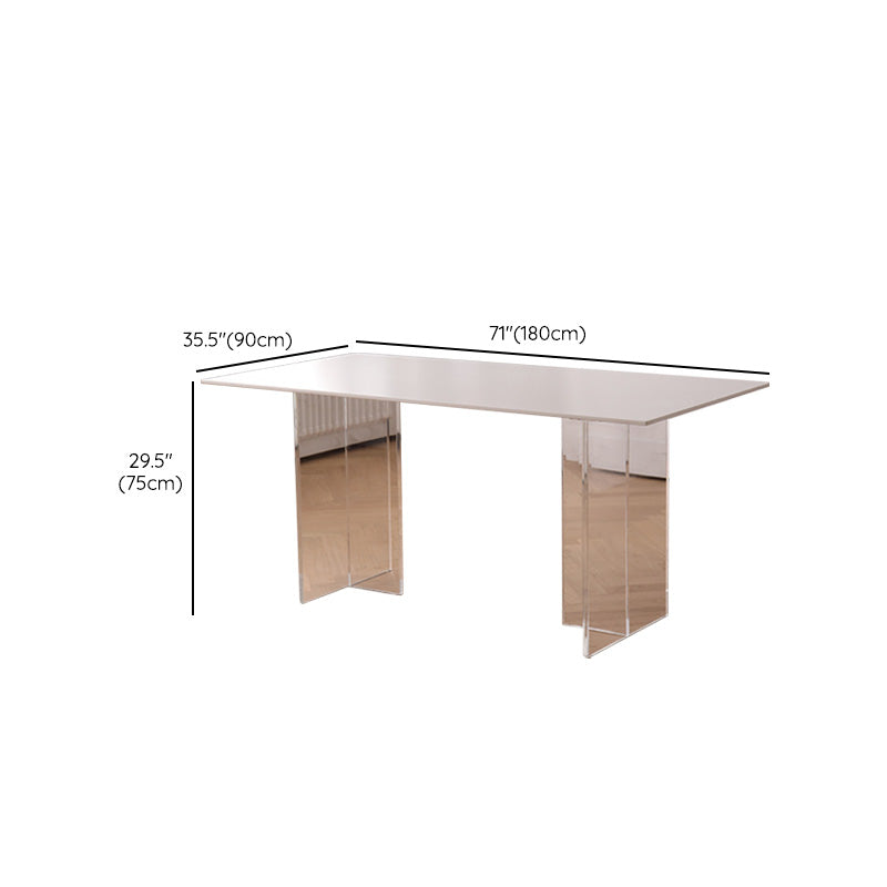 Medieval Modern Stone Dining Table Double Pedestal Table for Kitchen