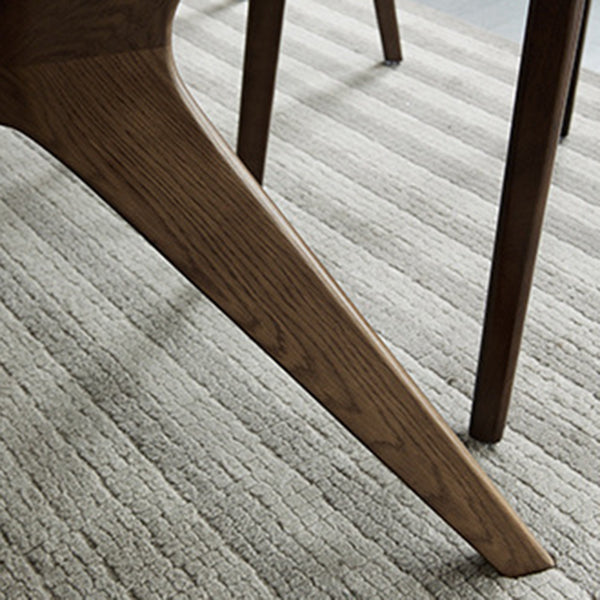 Industrial Style Rectangle Dining Table Sintered Stone Table with Wooden Legs