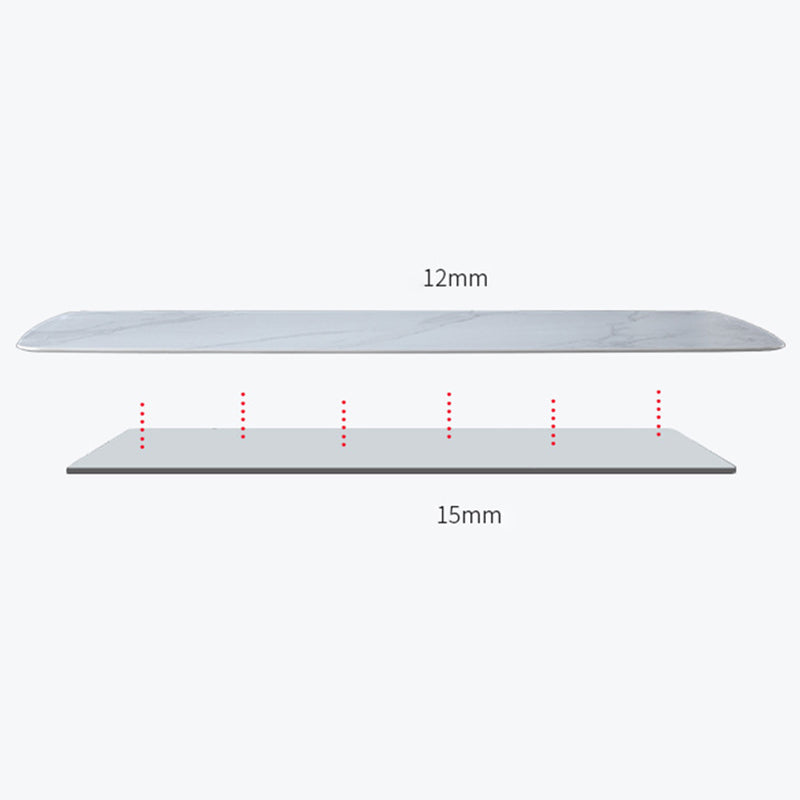 Industrial Rectangle Dining Table Sintered Stone Table with Metal Leg for Home