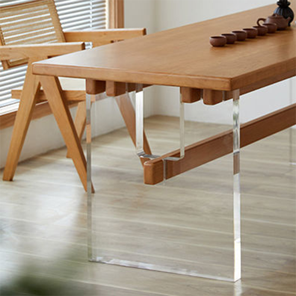 Modern Style Rectangle Dining Table Wood Table with Plastic Legs for Home