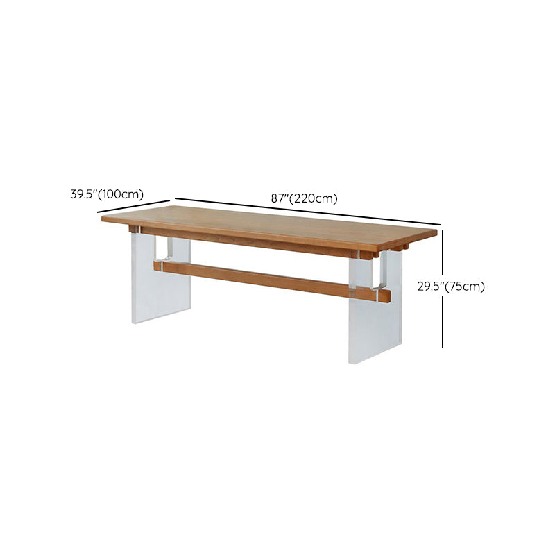 Modern Style Rectangle Dining Table Wood Table with Plastic Legs for Home