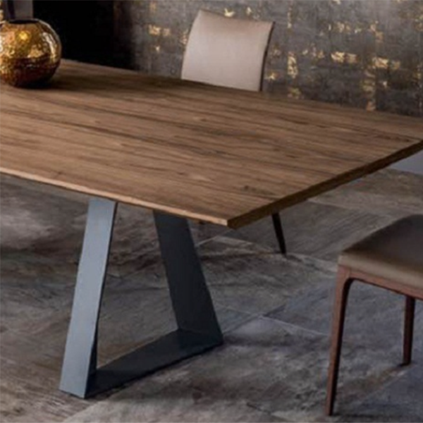 Industrial Style Rectangle Table Wooden Dining Table with Metal Legs