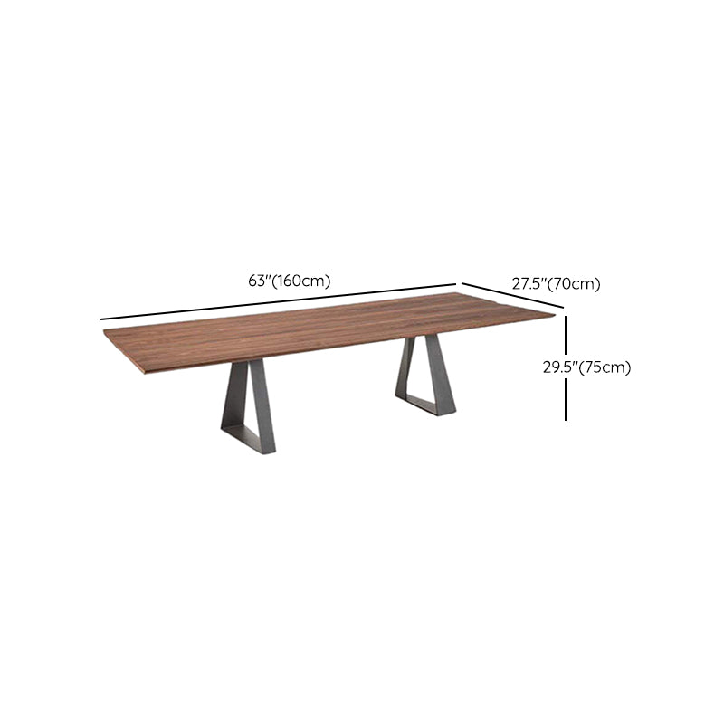 Industrial Style Rectangle Table Wooden Dining Table with Metal Legs