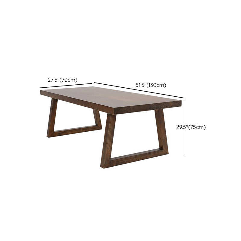Industrial Style Rectangle Table Wooden Dining Table with Wooden Legs