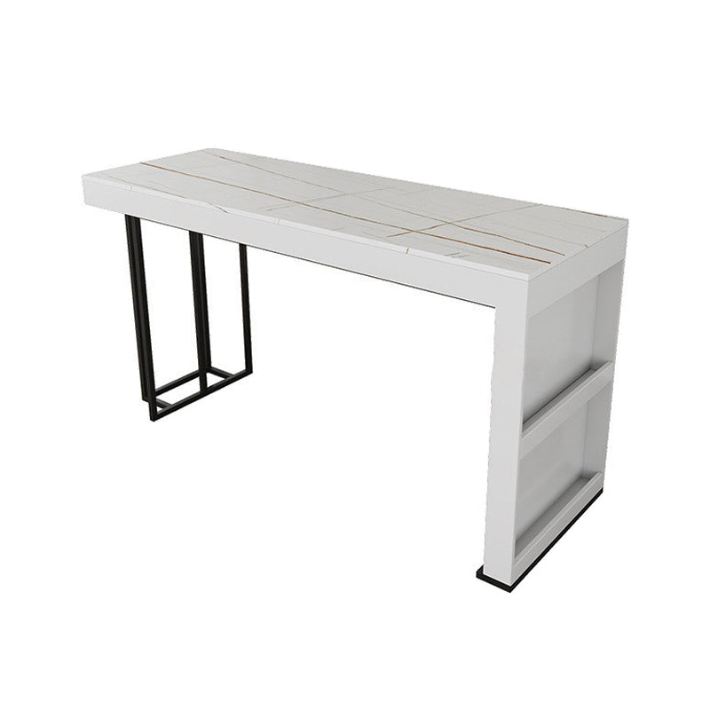 Glam Sintered Stone 1/2/3 Pieces Bar Table Set Rectangle Bar Table with Metal Legs