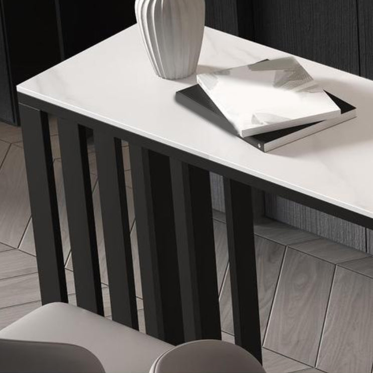 Modern Sintered Stone 1/2/4 Pieces Bar Table Set Rectangle Bar Table with Metal Legs