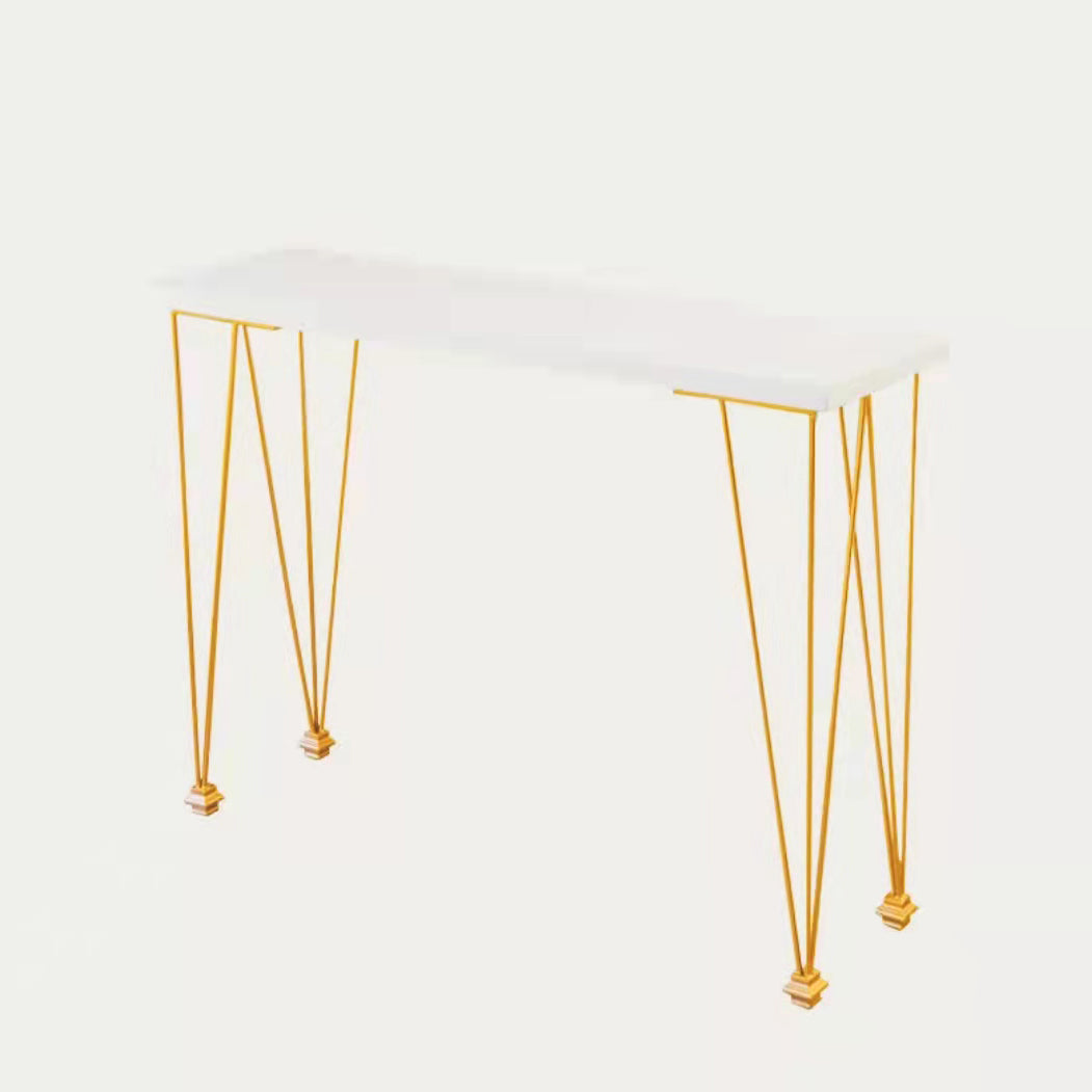 Modern Pub Table Set 1/2/3/5 Pieces Wood Bar Table with Metal Stools