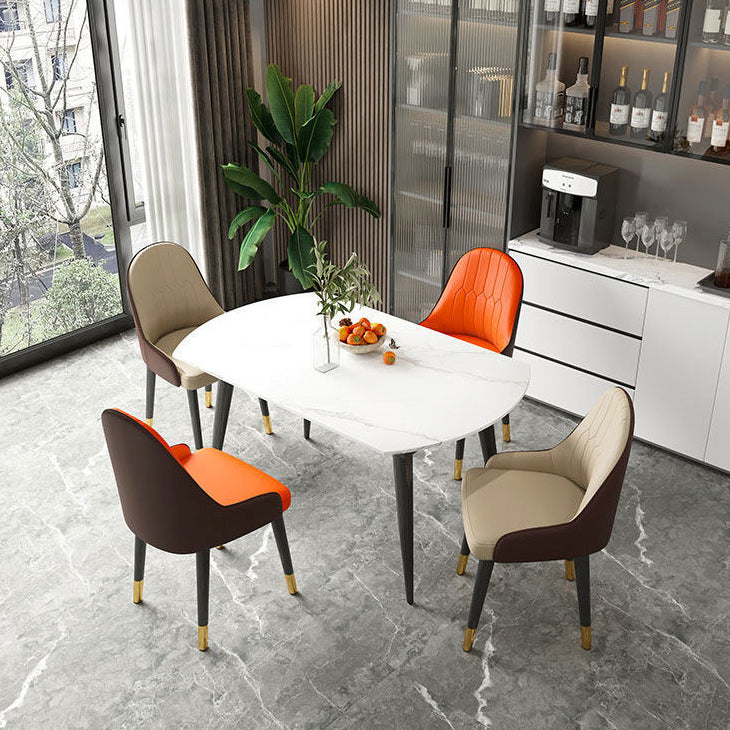 Faux Leather Dining Chair Parsons Home Dining Arm Side Chair