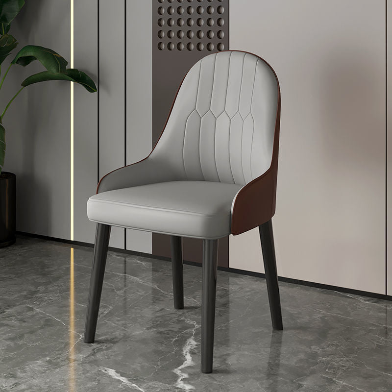 Faux Leather Dining Chair Parsons Home Dining Arm Side Chair