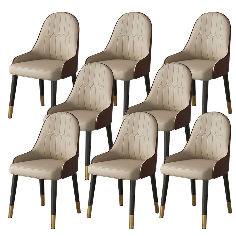 Faux Leather Dining Chair Parsons Home Dining Arm Side Chair