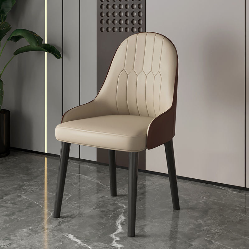 Faux Leather Dining Chair Parsons Home Dining Arm Side Chair