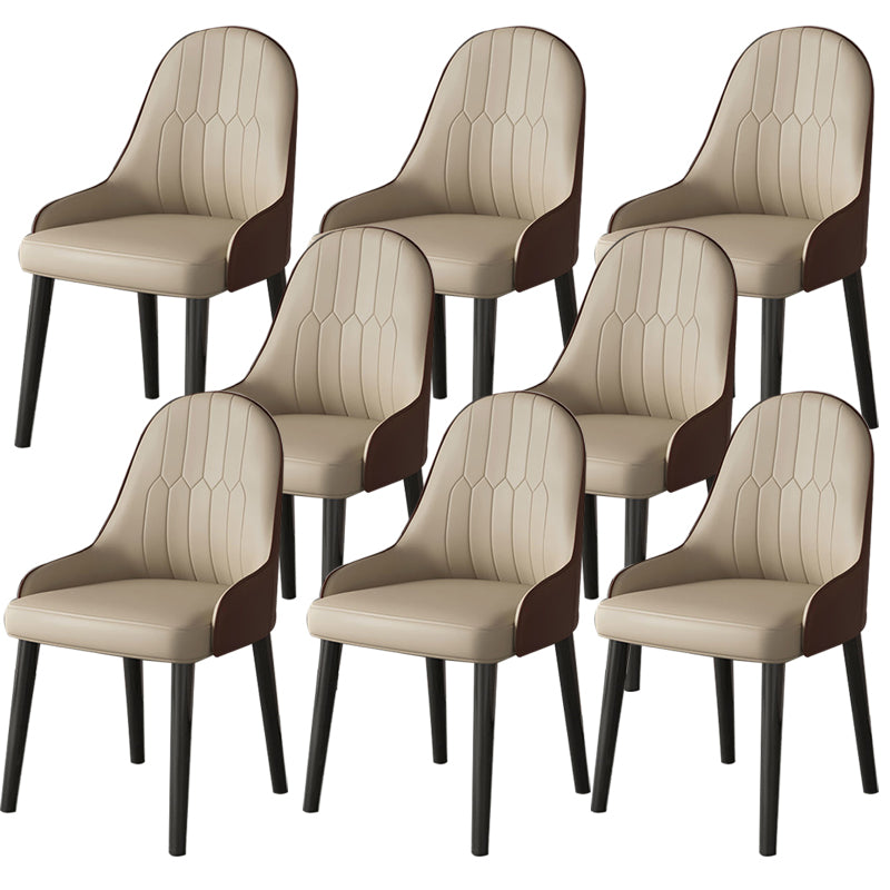 Faux Leather Dining Chair Parsons Home Dining Arm Side Chair