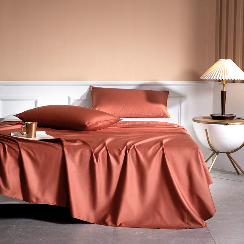 Sateen Weave Sheet Fade Resistant Non-Pilling Solid Color Soft Bed Sheet