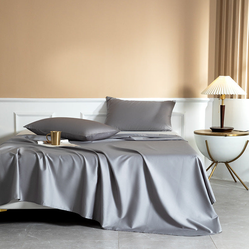 Sateen Weave Sheet Fade Resistant Non-Pilling Solid Color Soft Bed Sheet