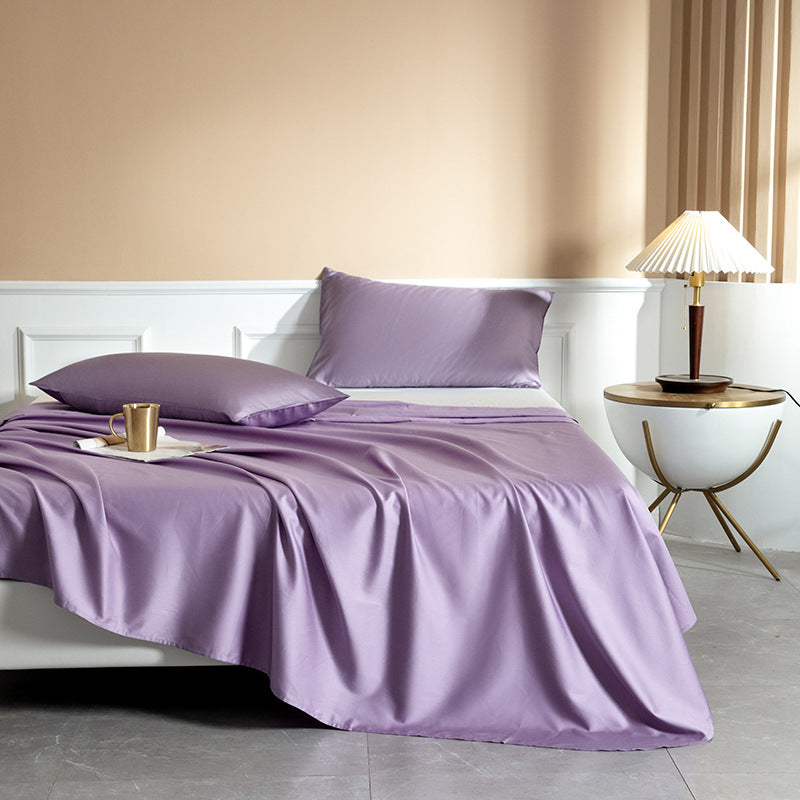 Sateen Weave Sheet Fade Resistant Non-Pilling Solid Color Soft Bed Sheet