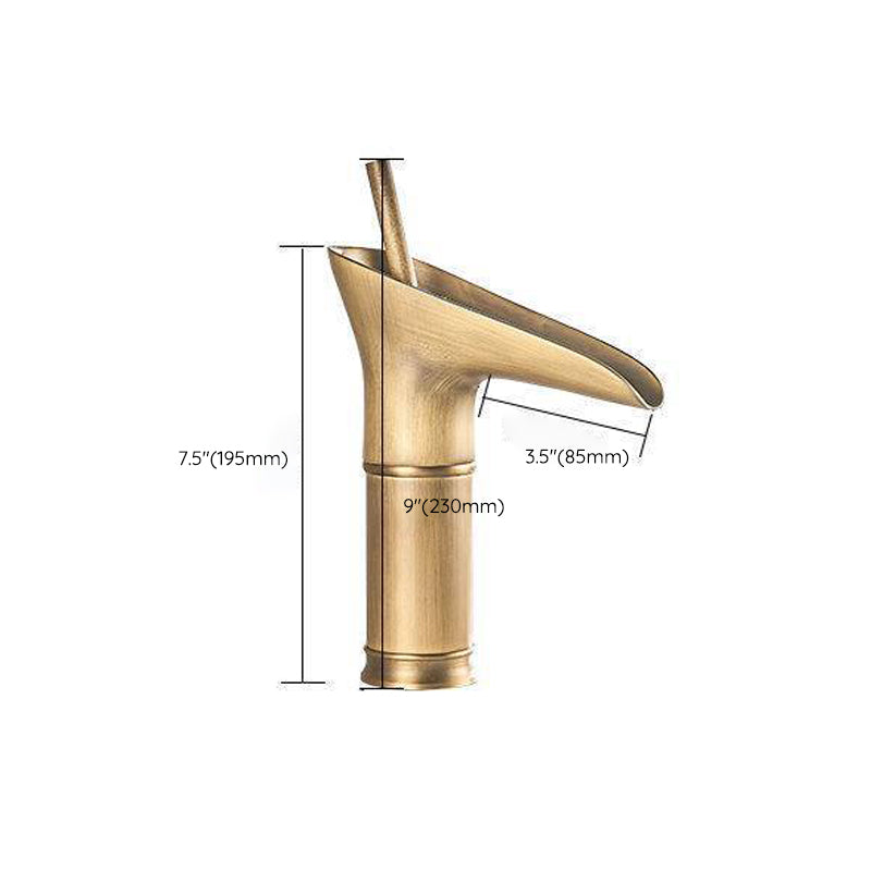Circular Farmhouse Vessel Faucet Brass Lever Handle Bathroom Faucet