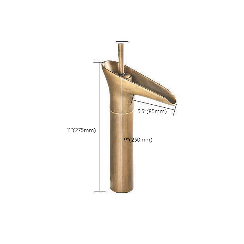 Circular Farmhouse Vessel Faucet Brass Lever Handle Bathroom Faucet