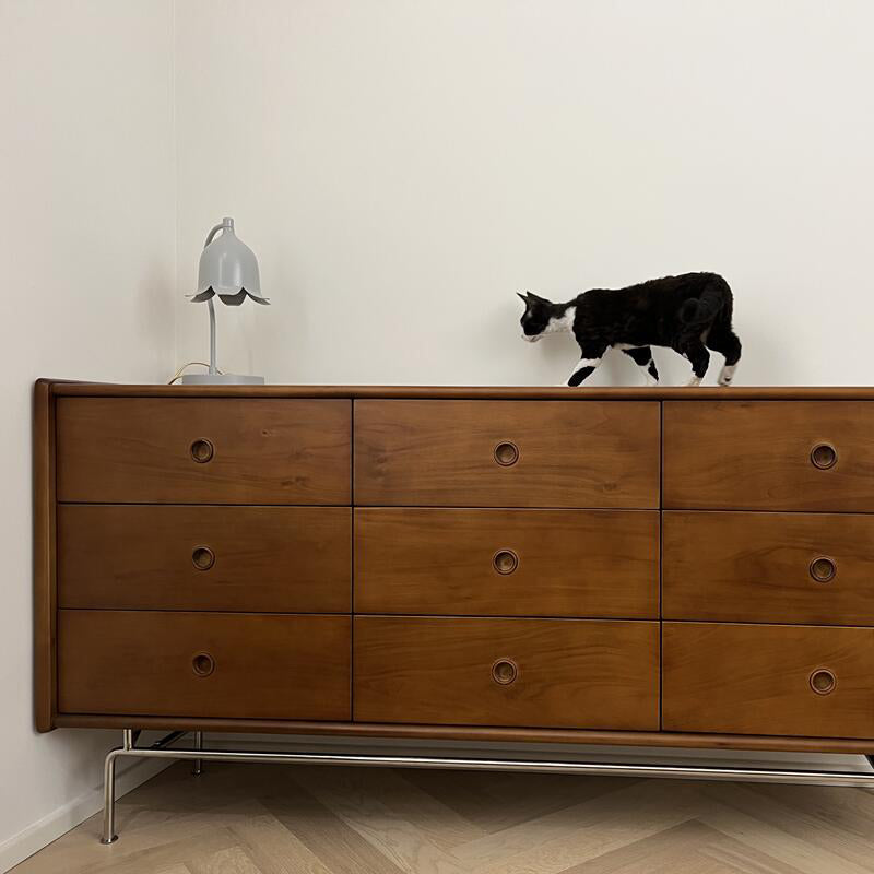 Ultra-Modern Double Dresser Pine Storage Chest Dresser for Bedroom