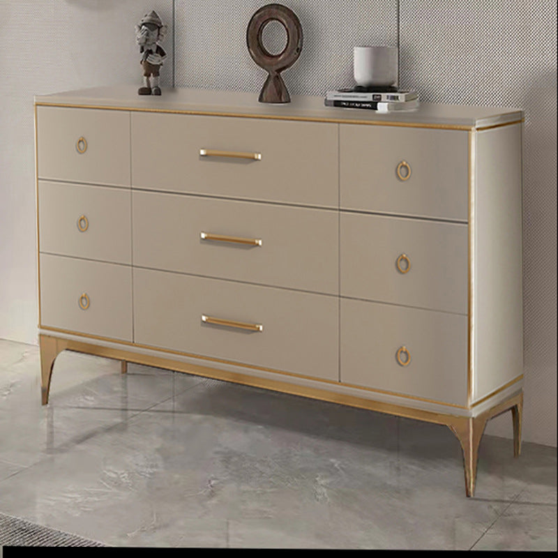 Classic Glam Horizontal Double Dresser Wood Storage Chest Dresser for Bedroom