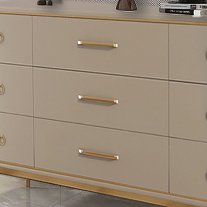 Classic Glam Horizontal Double Dresser Wood Storage Chest Dresser for Bedroom