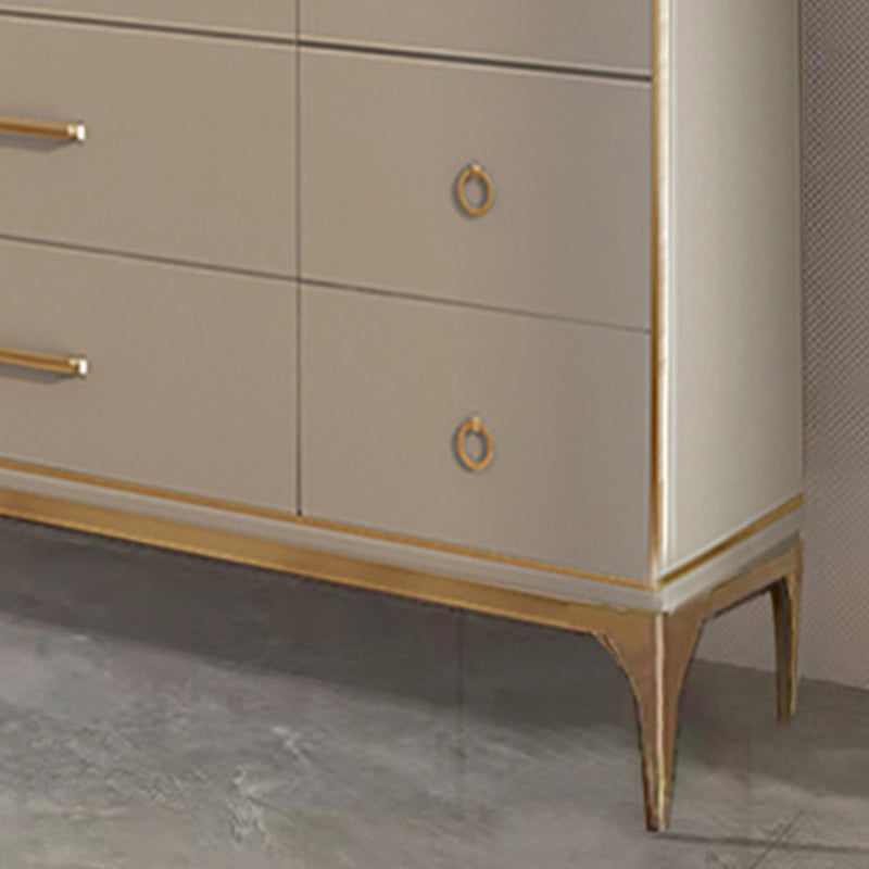 Classic Glam Horizontal Double Dresser Wood Storage Chest Dresser for Bedroom