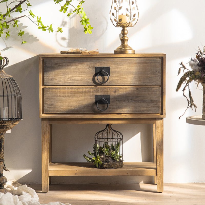 Traditional Solid Wood Double Dresser Horizontal Storage Chest Dresser for Bedroom