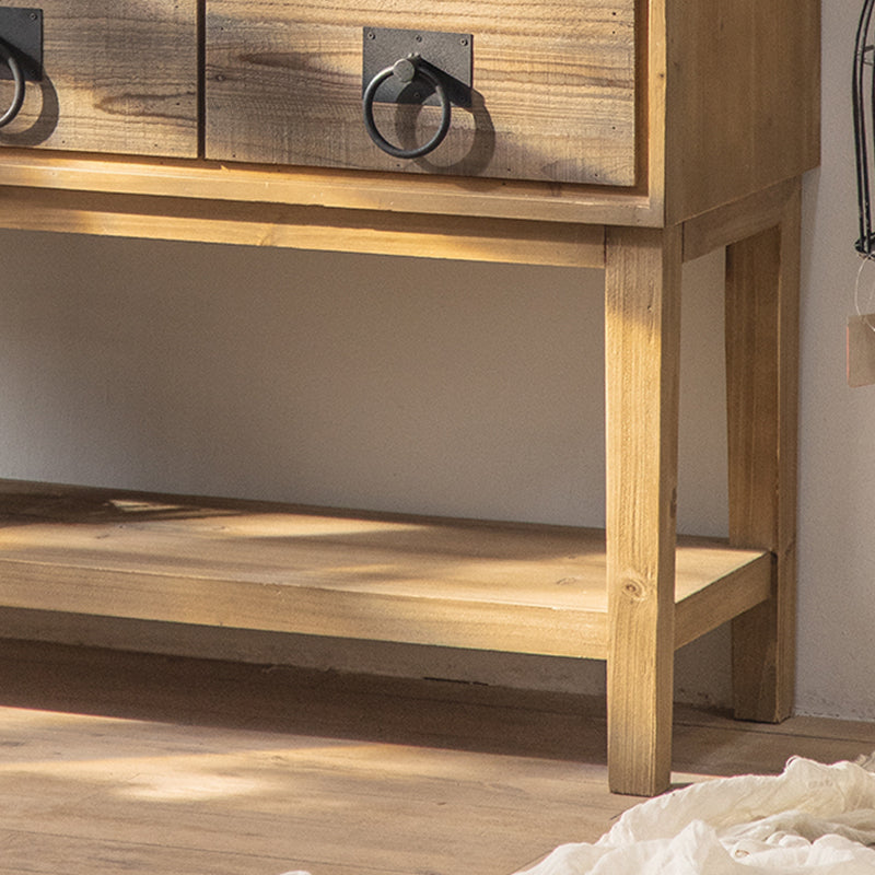 Traditional Solid Wood Double Dresser Horizontal Storage Chest Dresser for Bedroom