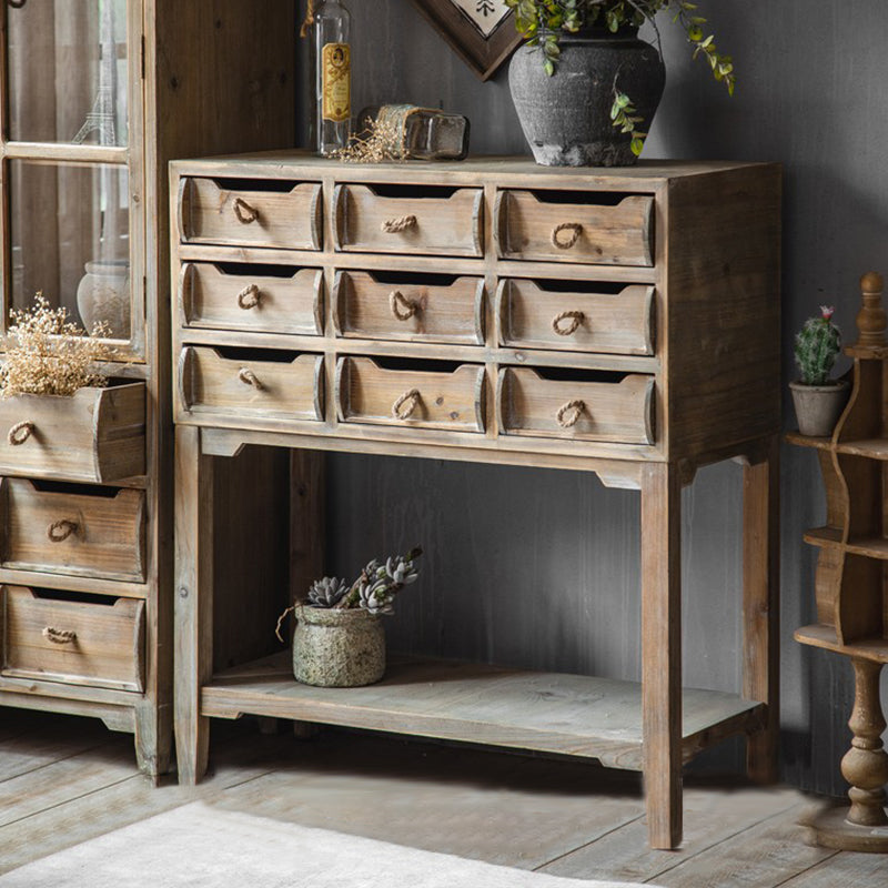 Traditional Solid Wood Double Dresser Horizontal Storage Chest Dresser for Bedroom