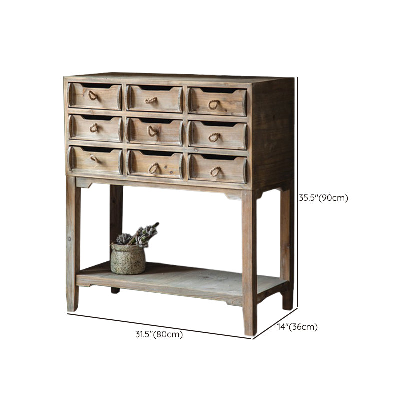 Traditional Solid Wood Double Dresser Horizontal Storage Chest Dresser for Bedroom