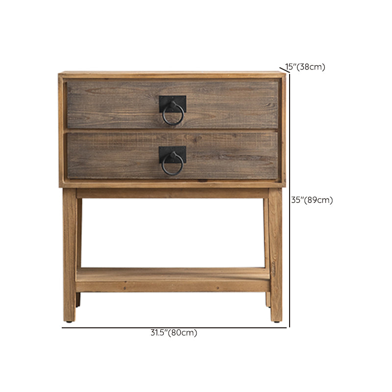 Traditional Solid Wood Double Dresser Horizontal Storage Chest Dresser for Bedroom