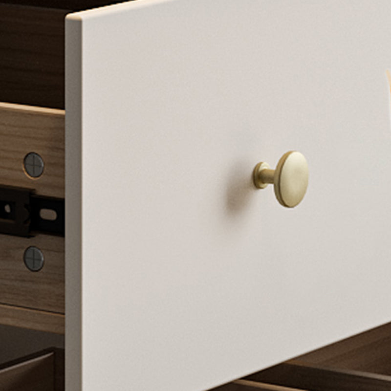 Classic Glam Horizontal Double Dresser Rubber Wood Storage Chest Dresser for Bedroom