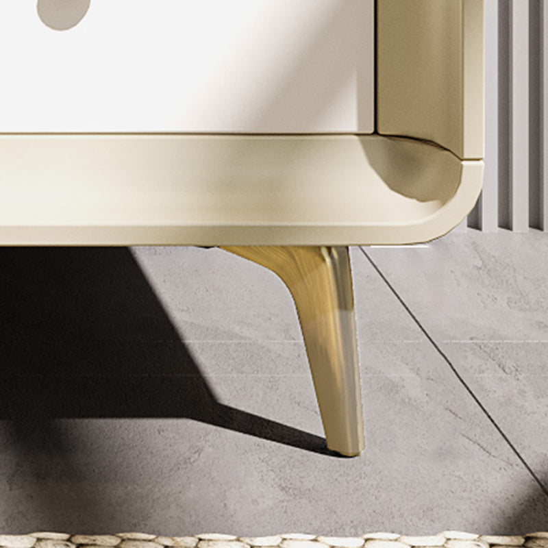 Classic Glam Horizontal Double Dresser Rubber Wood Storage Chest Dresser for Bedroom