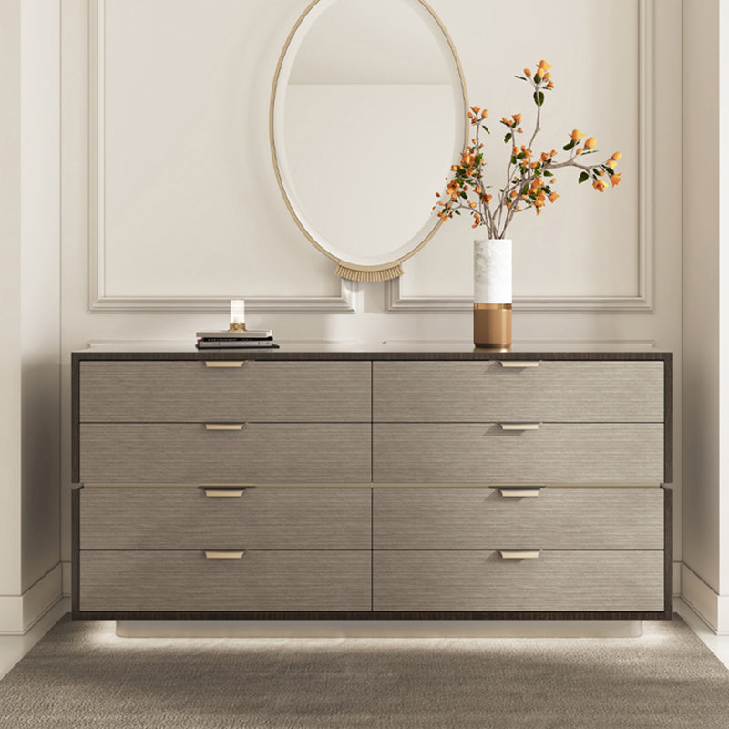 Ultra-Modern Double Dresser Horizontal Birch Storage Chest Dresser for Bedroom