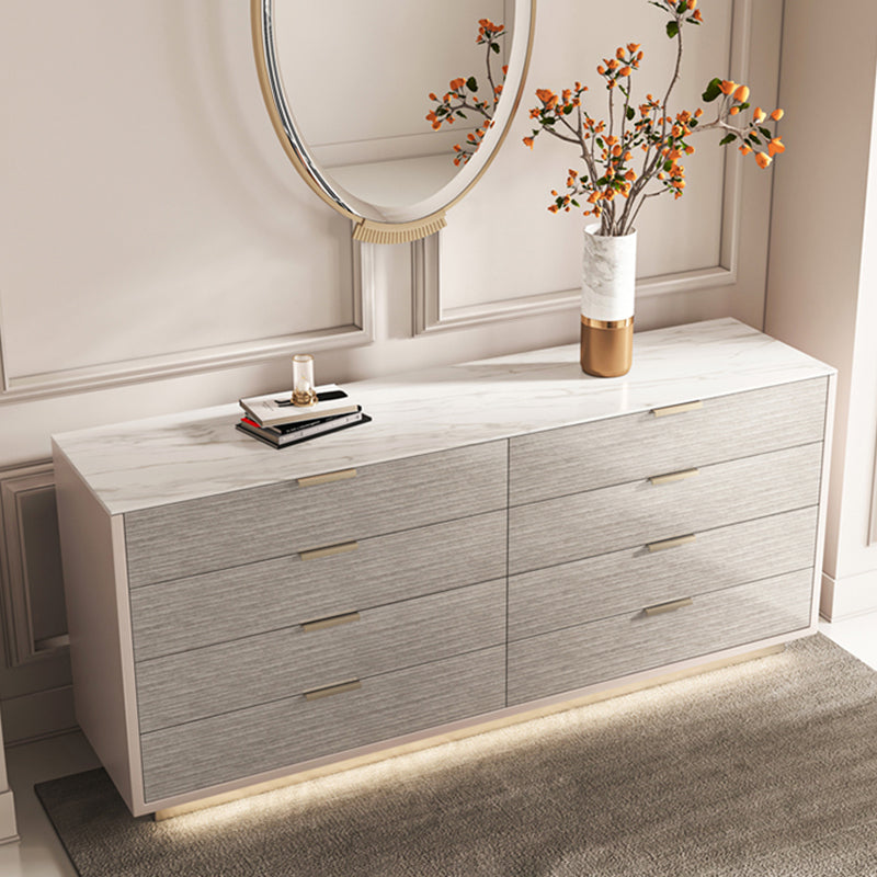 Ultra-Modern Double Dresser Horizontal Birch Storage Chest Dresser for Bedroom