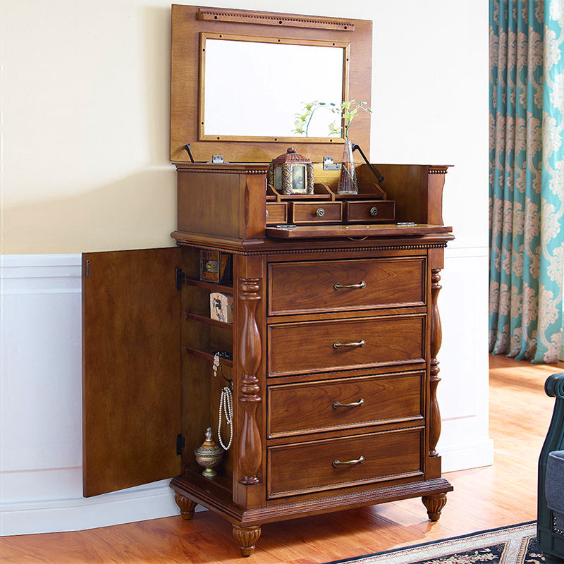 Mid-Century Modern Cabinet/Chest with Drawers and Legs in Solid Wood