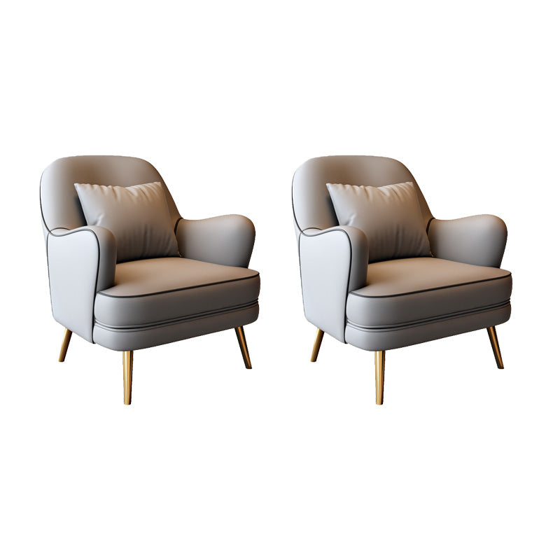 Contemporary Pillow Back Chair Recessed Arms Pillow Back ArmChair