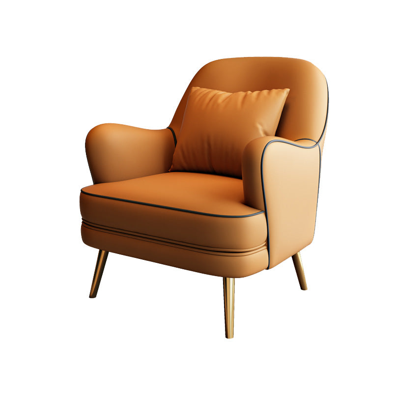 Contemporary Pillow Back Chair Recessed Arms Pillow Back ArmChair