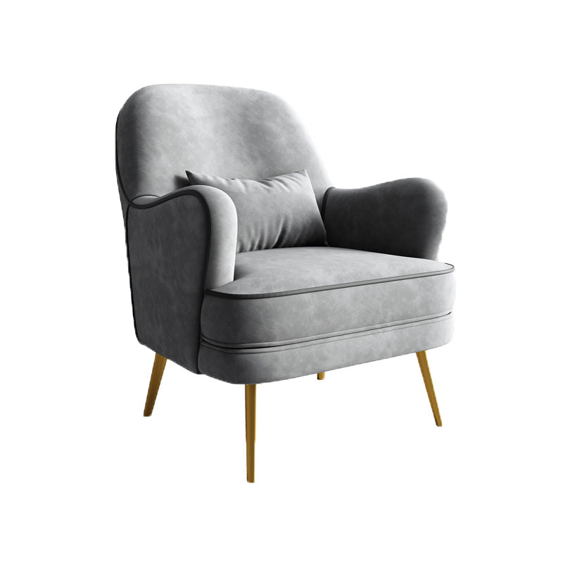 Contemporary Pillow Back Chair Recessed Arms Pillow Back ArmChair