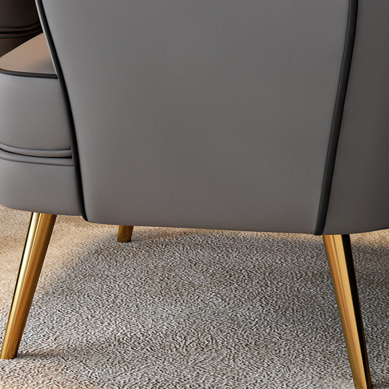 Contemporary Pillow Back Chair Recessed Arms Pillow Back ArmChair