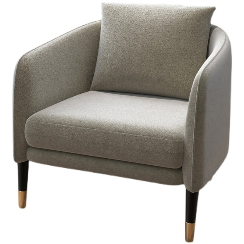 25.19" Wide Linen Barrel Accent Chair Pillow Back 4 Legs Barrel Chair