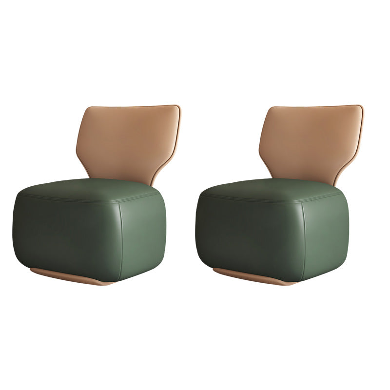 Industrial Upholstered Accent Chair Leather Tight Back Armless Chair