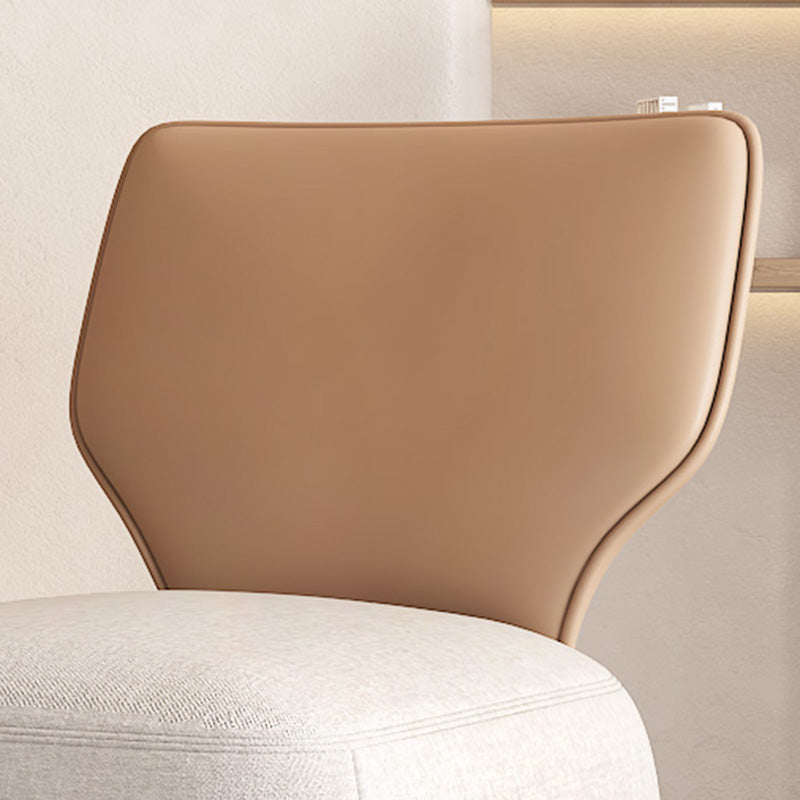 Industrial Upholstered Accent Chair Leather Tight Back Armless Chair